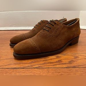 Meermin Captoe Brogue Oxfords, Snuff Suede, Women’s 4.5UK 7US